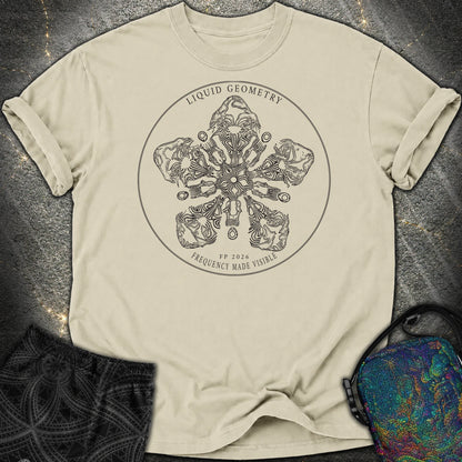 Sacred Geometry Sound Wave Art Cymatic Comfort T-Shirt - Sacred Geometry Sound Wave Art Cymatic Comfort T-Shirt - Khaki