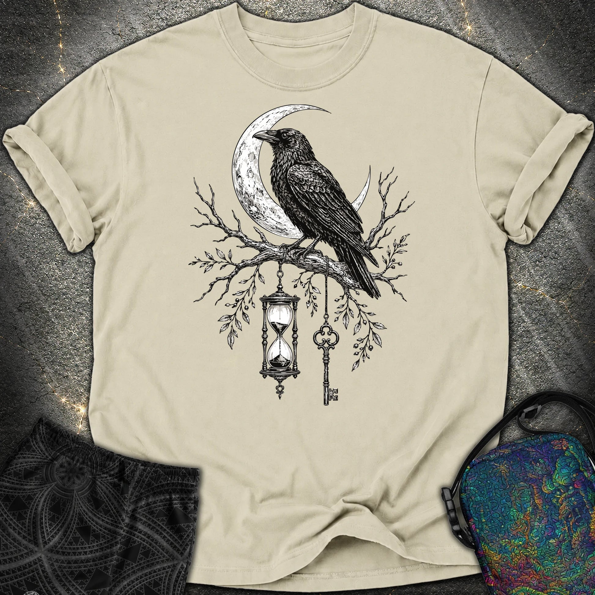 Crow Hourglass Key - Crow Hourglass Key Comfort T-Shirt - Khaki