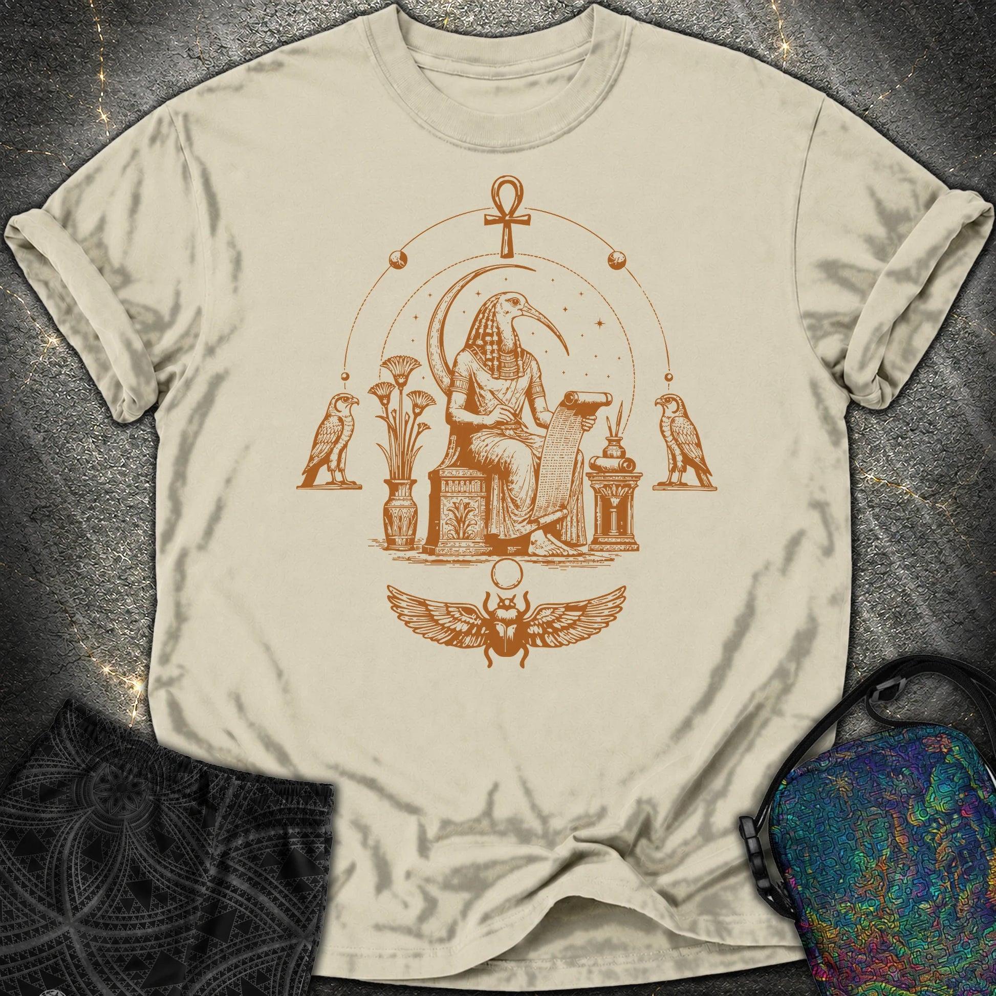 Ibis Scribe Beneath the Moon - Ibis Scribe Beneath the Moon Comfort T-Shirt - Khaki