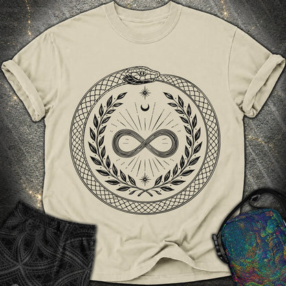 888 Ouroboros Infinity Unisex Comfort T-Shirt - 888 Ouroboros Infinity Unisex Comfort T-Shirt - Khaki