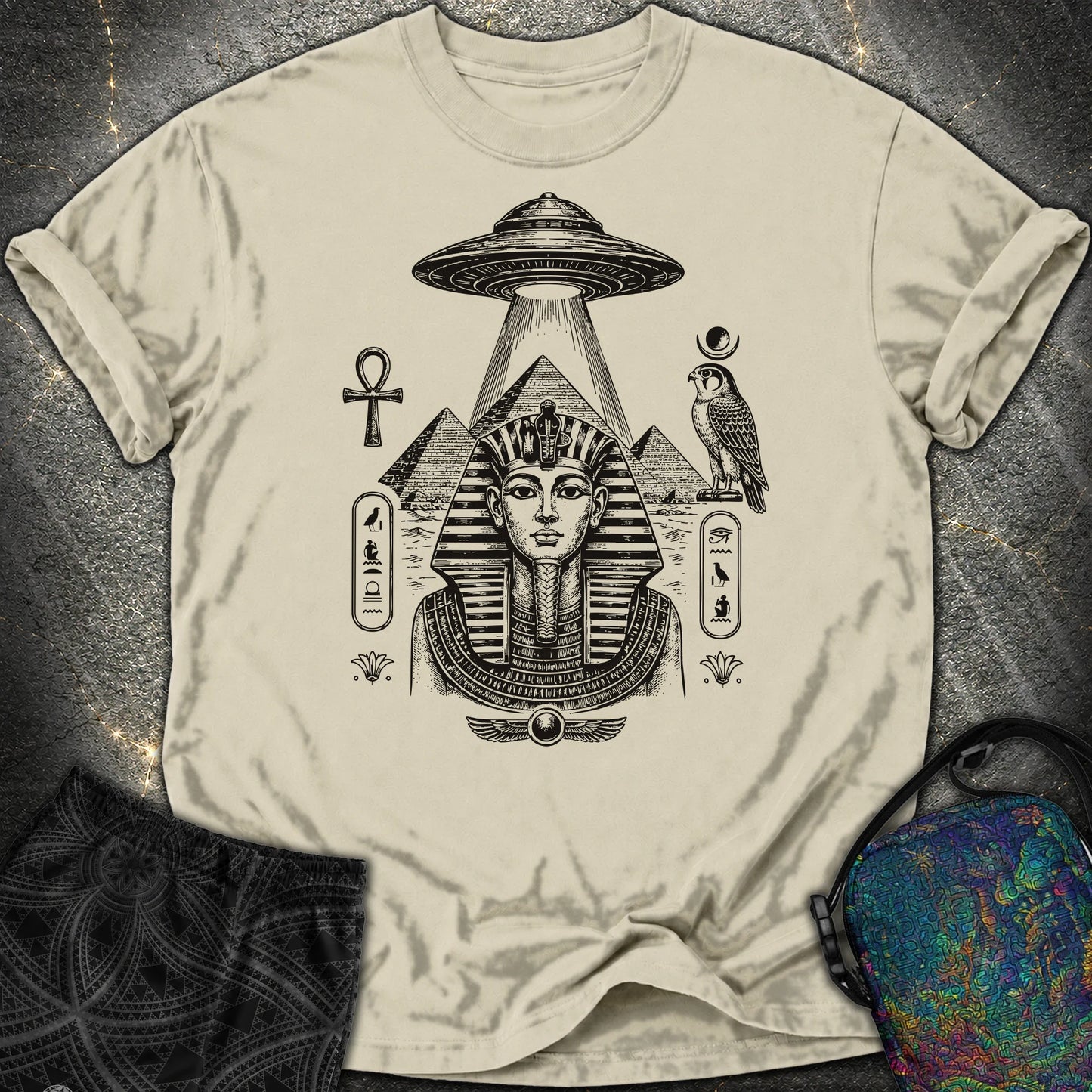 Pharaoh Under the Alien Light - Pharaoh Under the Alien Light Comfort T-Shirt - Khaki