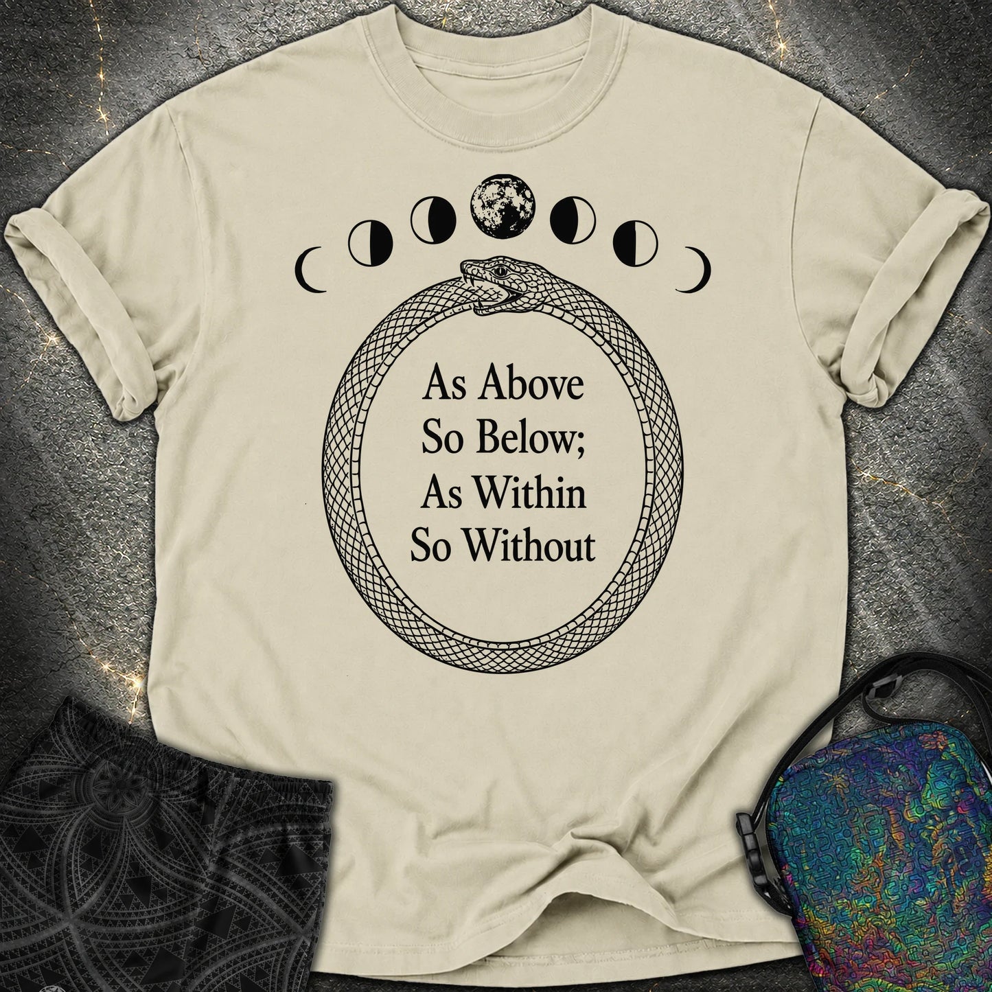 As Above So Below Ouroboros - As Above So Below Ouroboros Comfort T-Shirt - Khaki