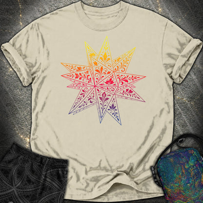 Colorful Stellated Dodecahedron Comfort T-Shirt - Colorful Stellated Dodecahedron Comfort T-Shirt - Khaki