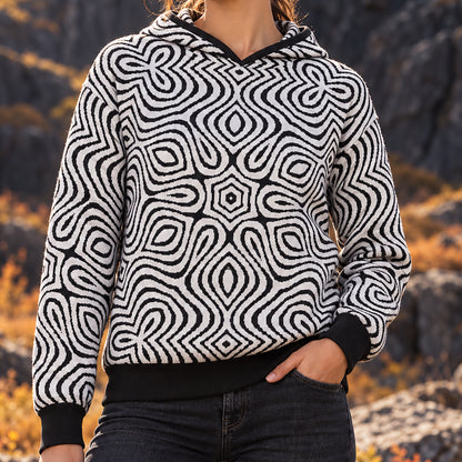 Optical Illusion Psychedelic Wave Unisex Knitted Hoodie