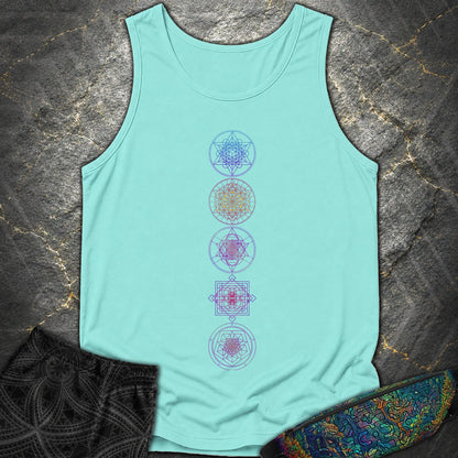 Sacred Geometry T-Shirt - Sacred Geometry Comfort Tank Top - Lagoon Blue