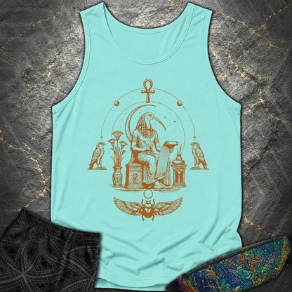 Ibis Scribe Beneath the Moon - Ibis Scribe Beneath the Moon Comfort Tank Top - Lagoon Blue