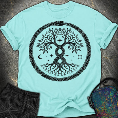 888 Ouroboros Tree Comfort T-Shirt - 888 Ouroboros Tree Comfort T-Shirt - Lagoon Blue