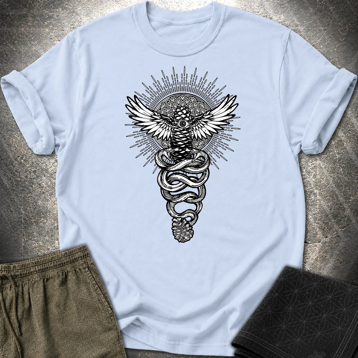 PIneal Gland Transformation T-Shirt - PIneal Gland Transformation T-Shirt - Light Blue