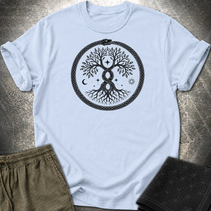 888 Ouroboros Tree T-Shirt - 888 Ouroboros Tree T-Shirt - Light Blue