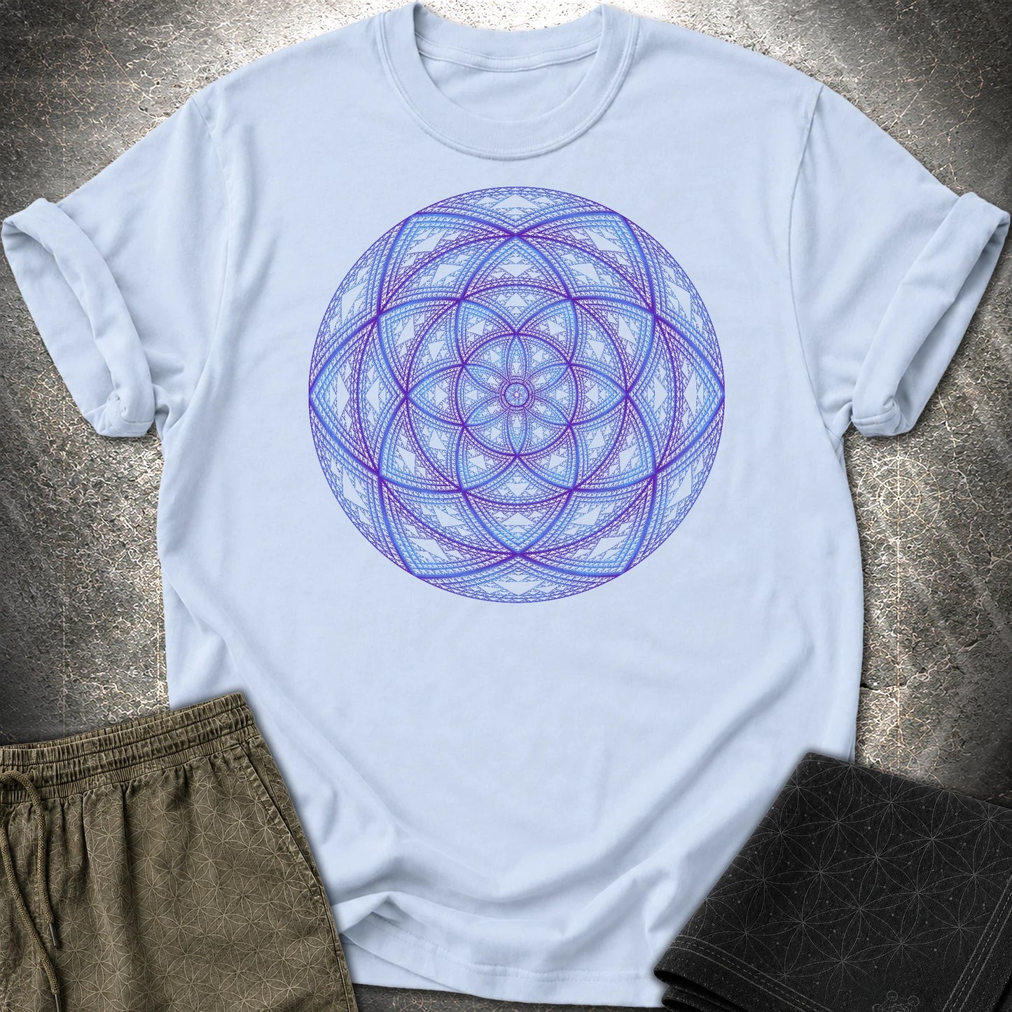 Sierpinski Seed Of Life T-Shirt - Sierpinski Seed Of Life T-Shirt - Light Blue