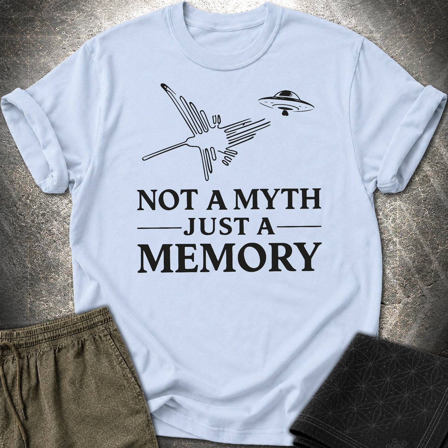 NOT MYTH JUST MEMORY Czarne - NOT MYTH JUST MEMORY Czarne T-Shirt - Light Blue