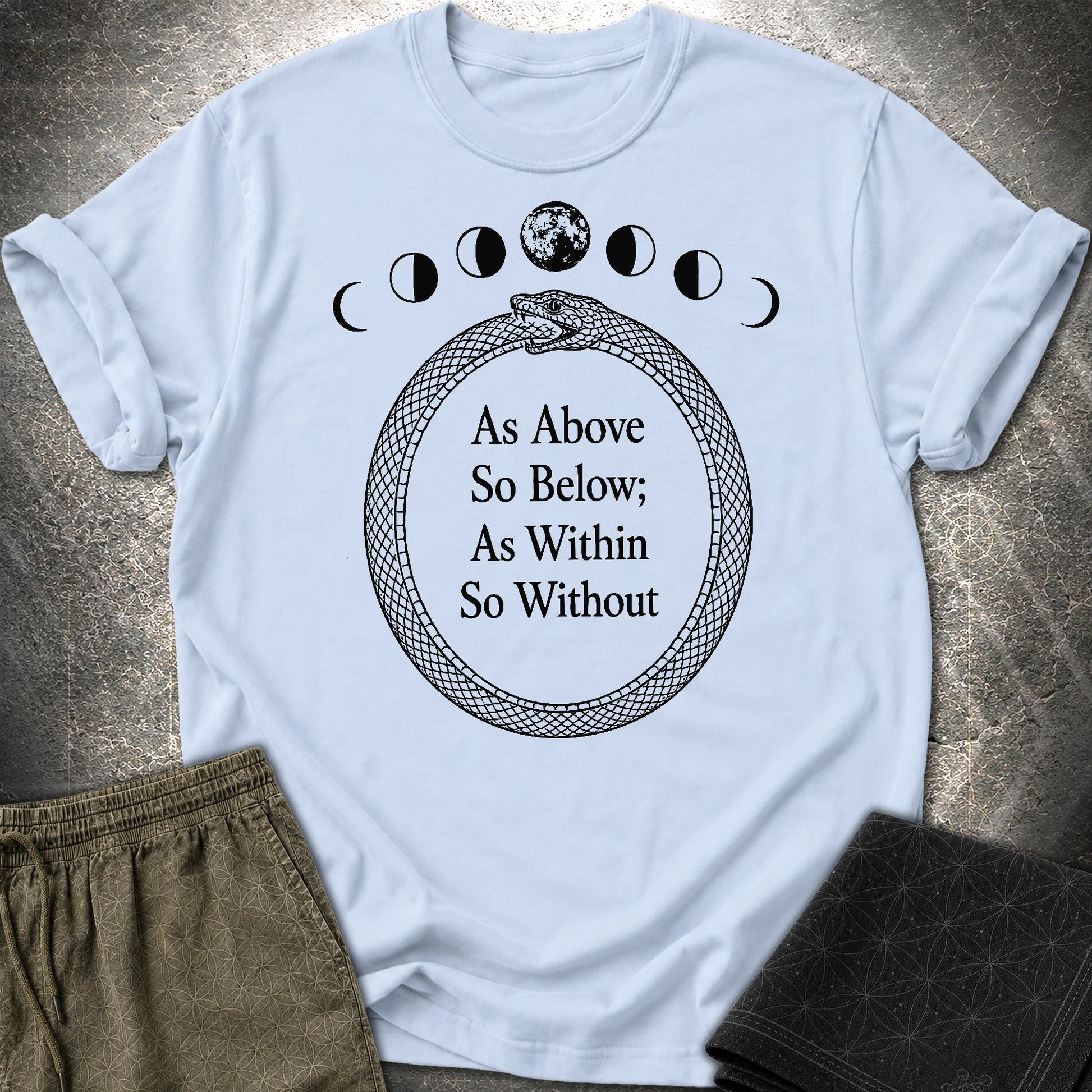 As Above So Below Ouroboros - As Above So Below Ouroboros T-Shirt - Light Blue
