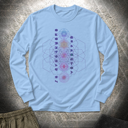 Everything Is Connected Sacred Geometry - Everything Is Connected Sacred Geometry Long Sleeve Shirt - Light Blue