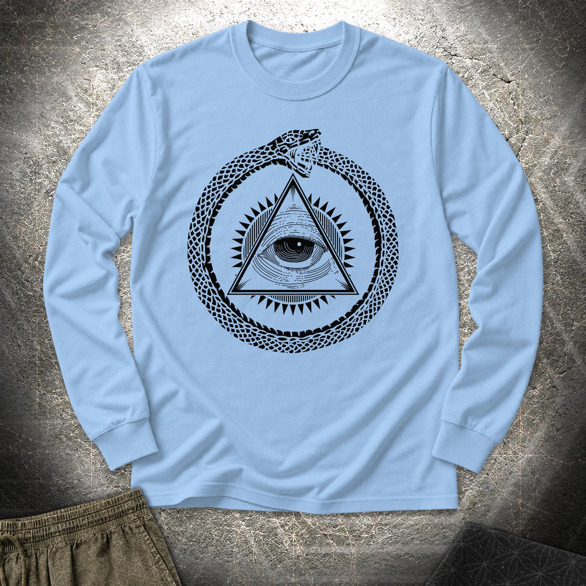 Ouroboros Eye Of Providence - Ouroboros Eye Of Providence Long Sleeve Shirt - Light Blue