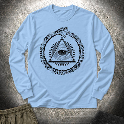 Ouroboros Eye Of Providence - Ouroboros Eye Of Providence Long Sleeve Shirt - Light Blue