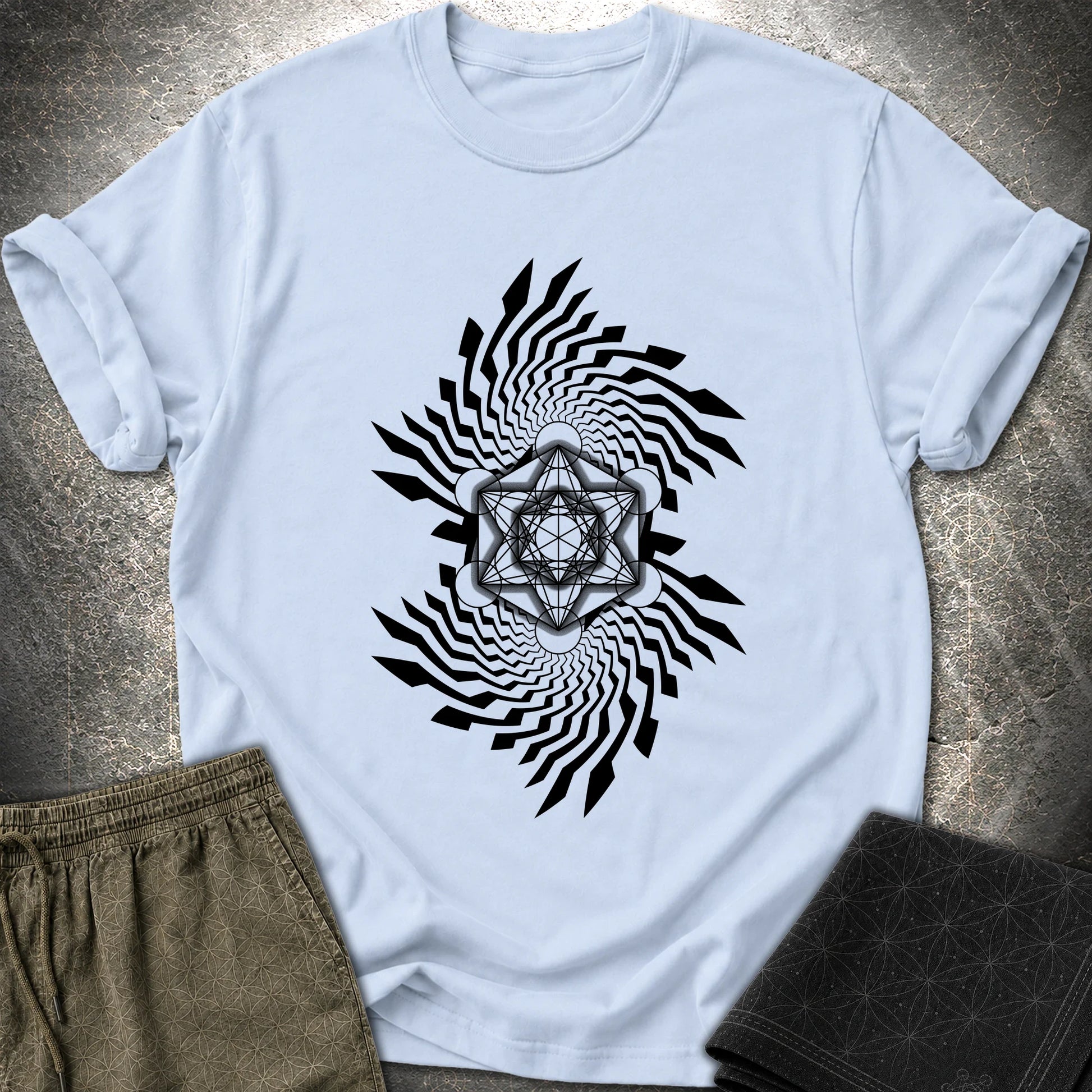 Spiral Metatron T-Shirt - Spiral Metatron T-Shirt - Light Blue