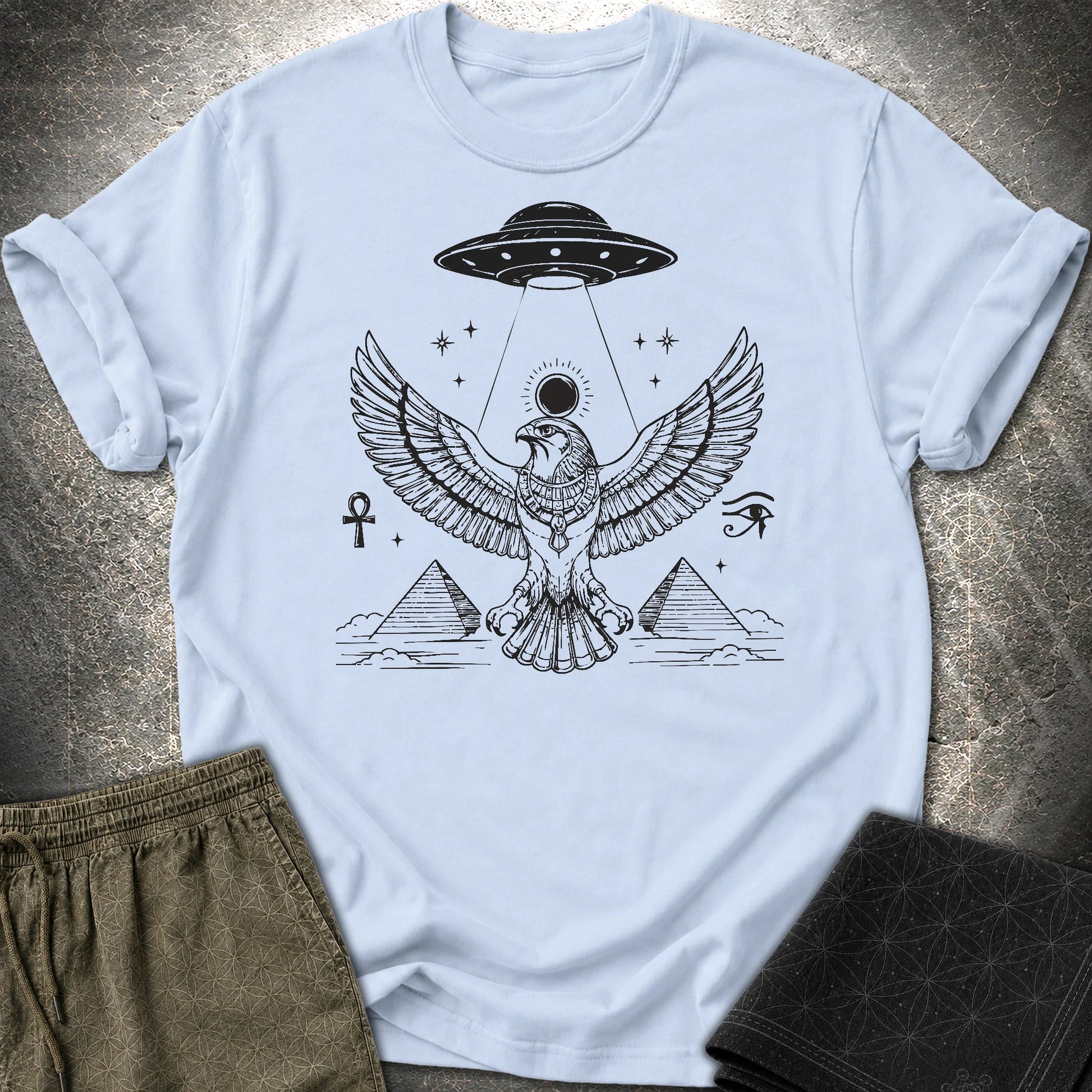 Shadow Falcon Under Alien Light - Shadow Falcon Under Alien Light T-Shirt - Light Blue