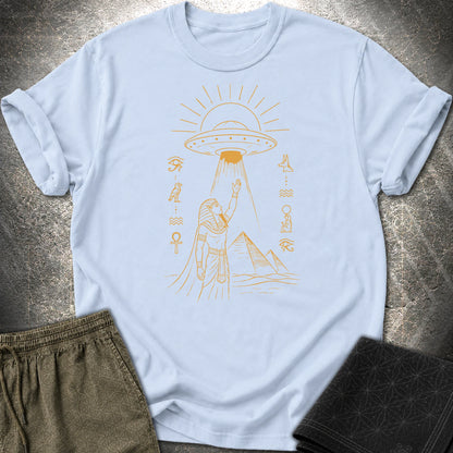 Pharaoh Reaching for the Sky Vessel - Pharaoh Reaching for the Sky Vessel T-Shirt - Light Blue
