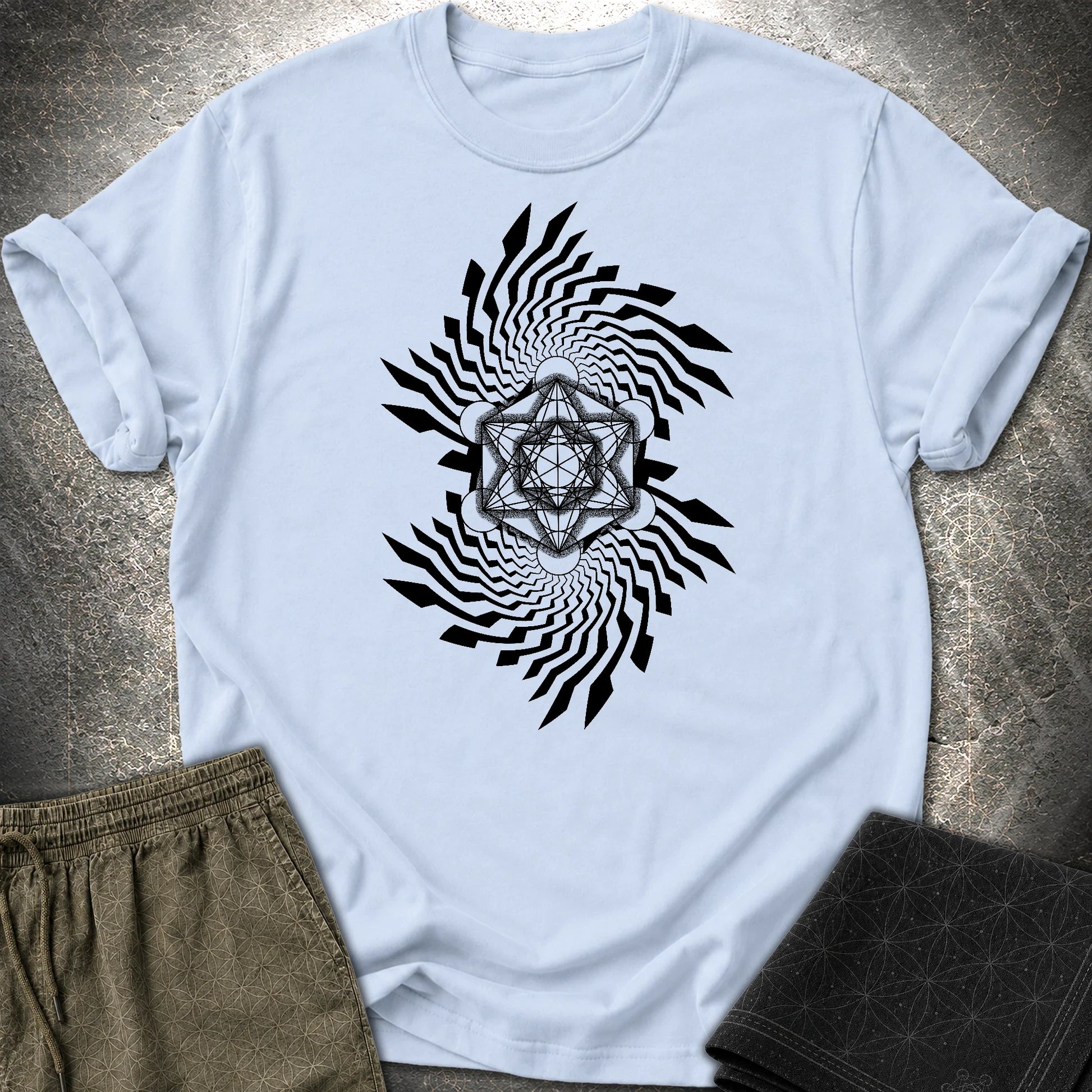 Spiral Metatron T-Shirt - Spiral Metatron T-Shirt - Light Blue