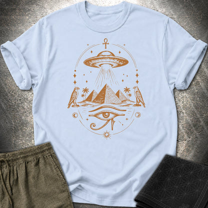 Starship Above the Sacred Pyramids - Starship Above the Sacred Pyramids T-Shirt - Light Blue