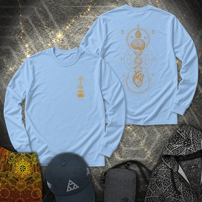 Tools Of The Trade Brain-Heart Coherence 2 Sided - Tools Of The Trade Brain-Heart Coherence 2 Sided Long Sleeve Shirt - Light Blue