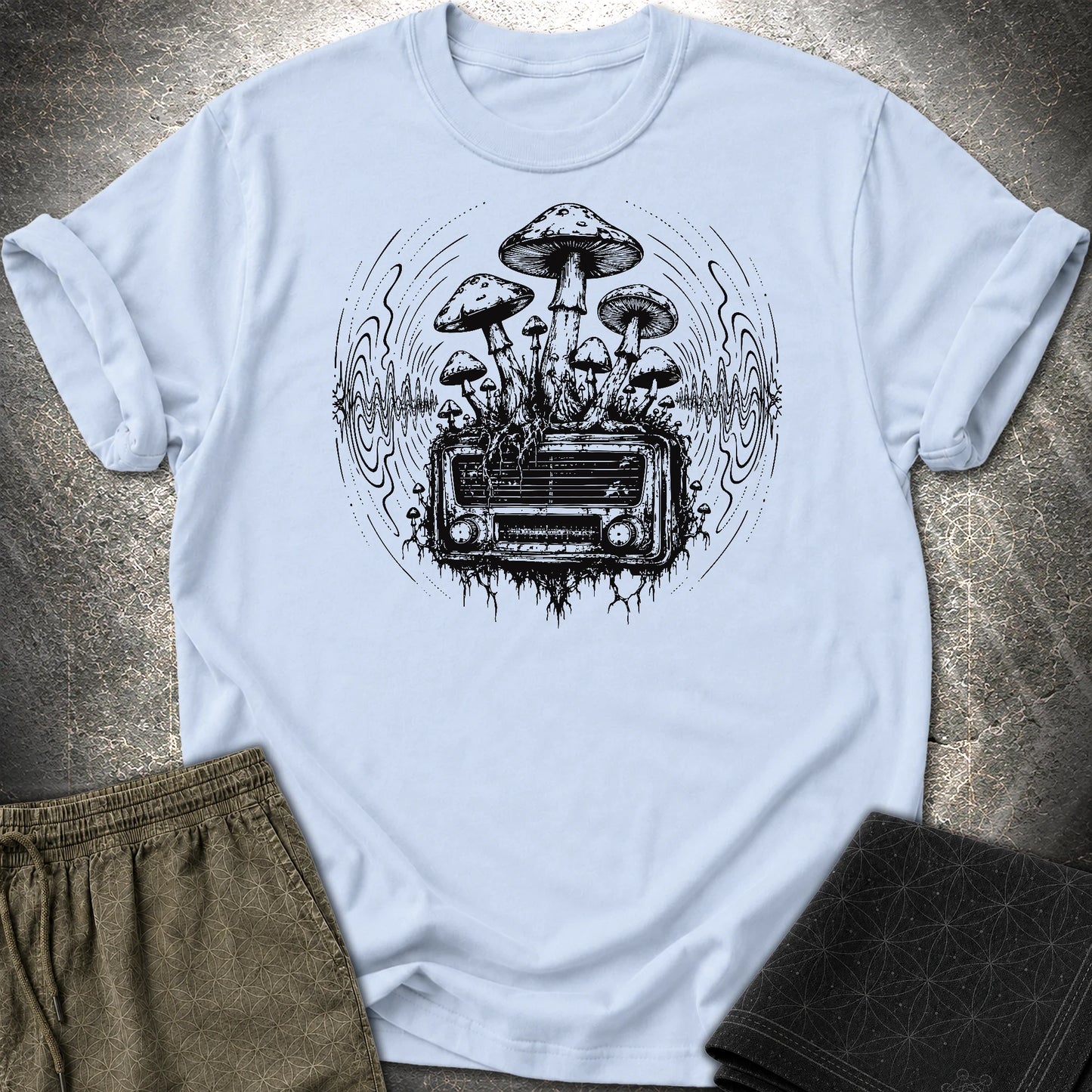 Mushroom Radio - Mushroom Radio T-Shirt - Light Blue