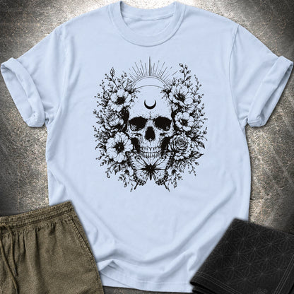 Moon Phases Moth - Moon Phases Moth T-Shirt - Light Blue