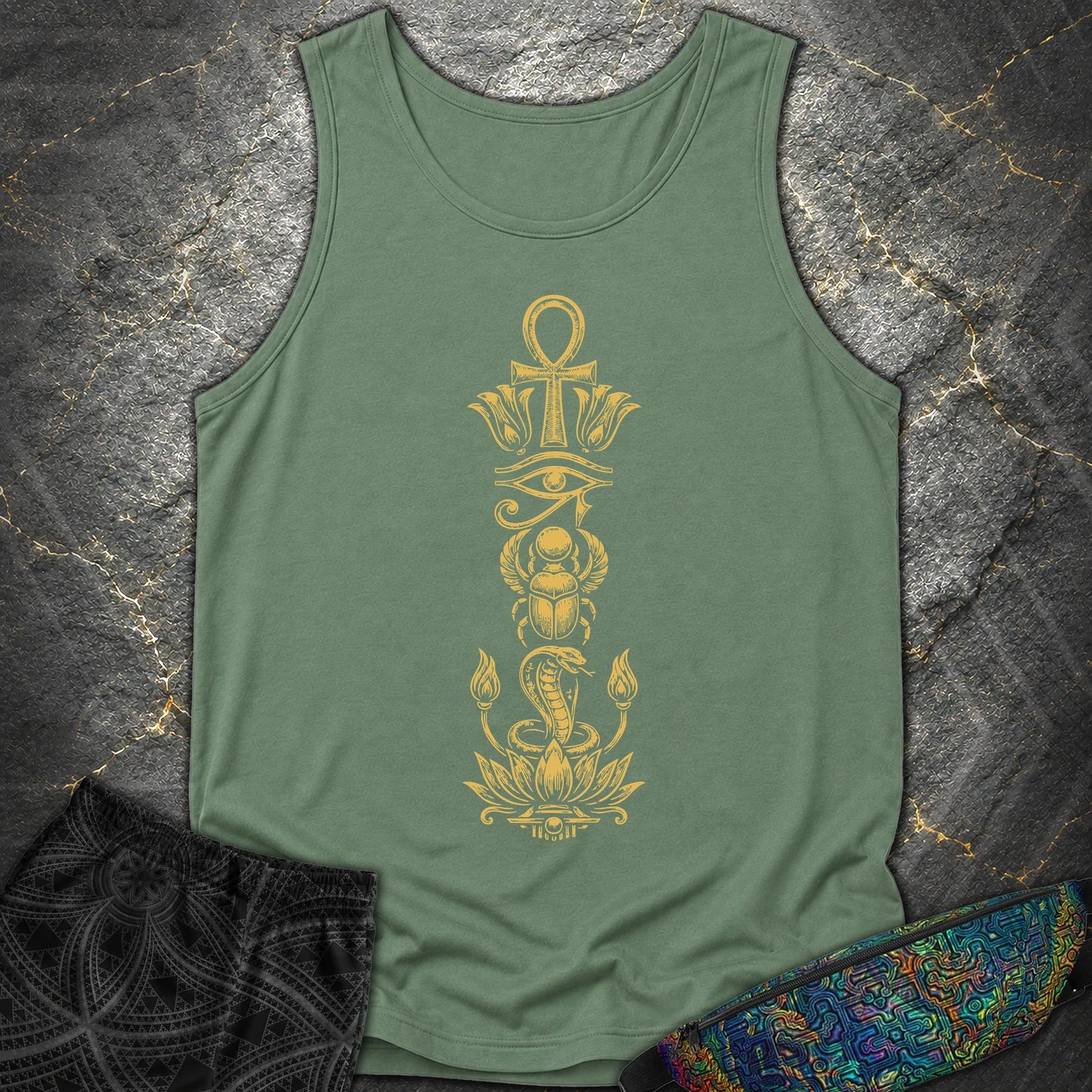 Ancient Egyptian Symbol Totem - Ancient Egyptian Symbol Totem Comfort Tank Top - Light Green