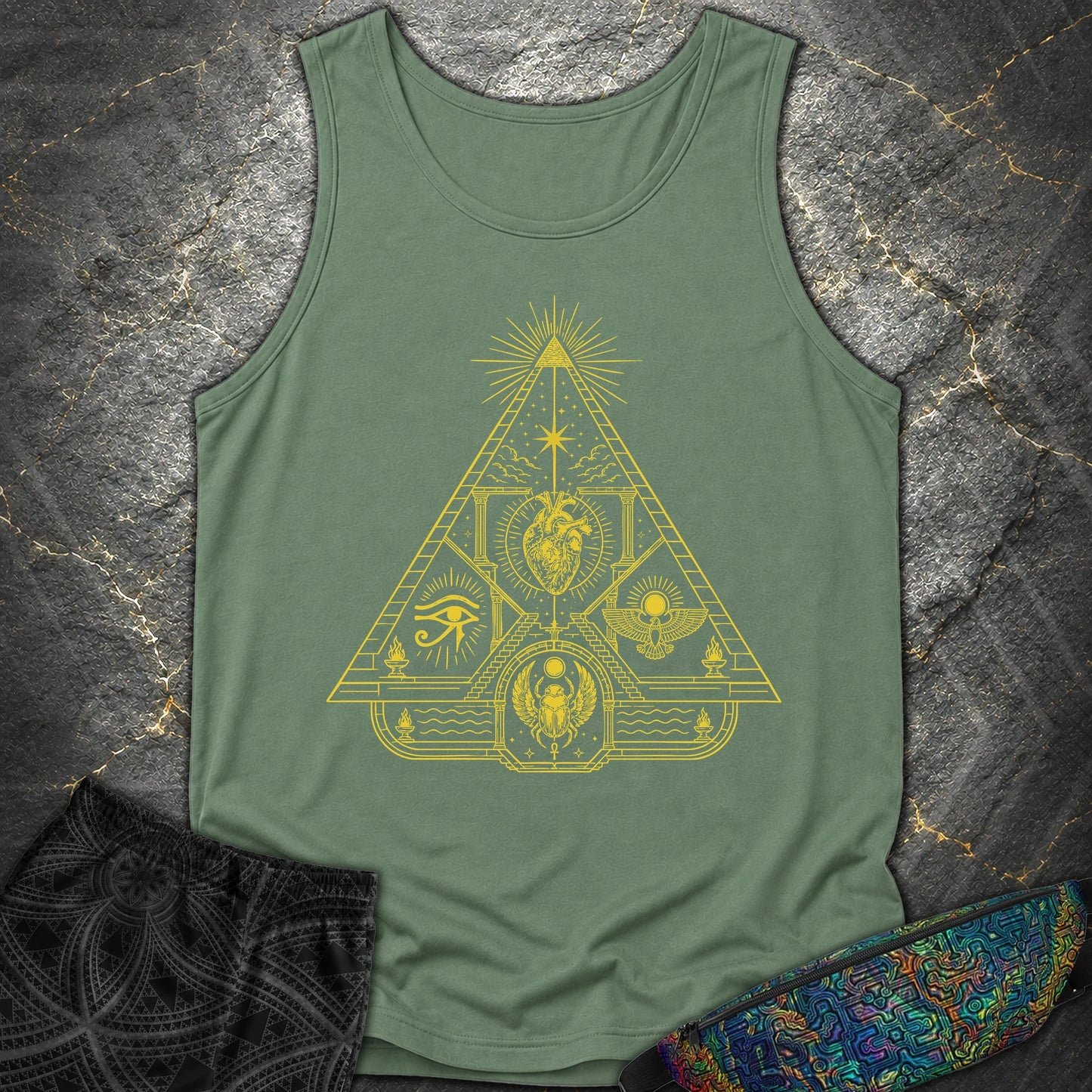Mystic Pyramid of the Sacred Heart - Mystic Pyramid of the Sacred Heart Comfort Tank Top - Light Green