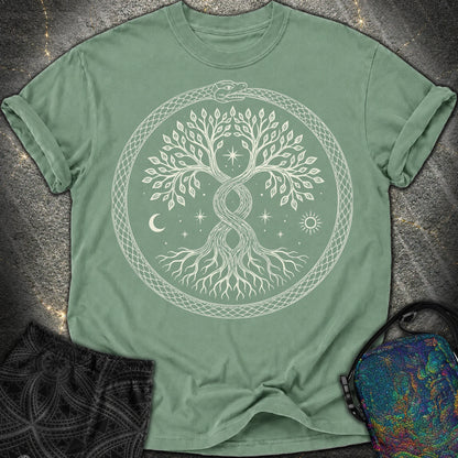 888 Ouroboros Tree Comfort T-Shirt - 888 Ouroboros Tree Comfort T-Shirt - Light Green