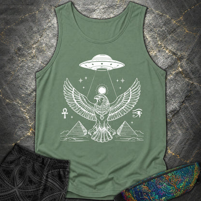 Solar Falcon Beneath the Starship - Solar Falcon Beneath the Starship Comfort Tank Top - Light Green