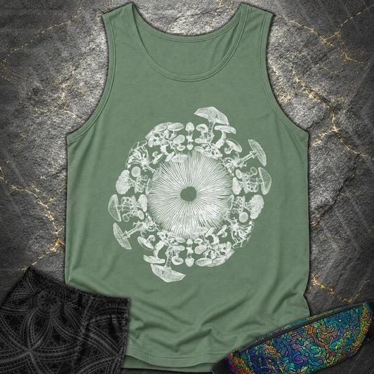 Mushroom Iris - Mushroom Iris Comfort Tank Top - Light Green