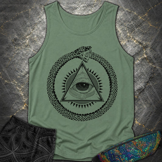Ouroboros Eye of Providence - Ouroboros Eye of Providence Comfort Tank Top - Light Green