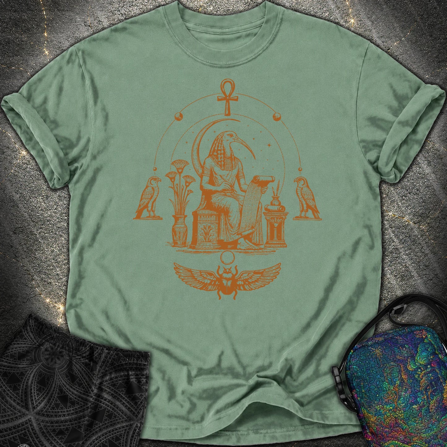 Ibis Scribe Beneath the Moon - Ibis Scribe Beneath the Moon Comfort T-Shirt - Light Green