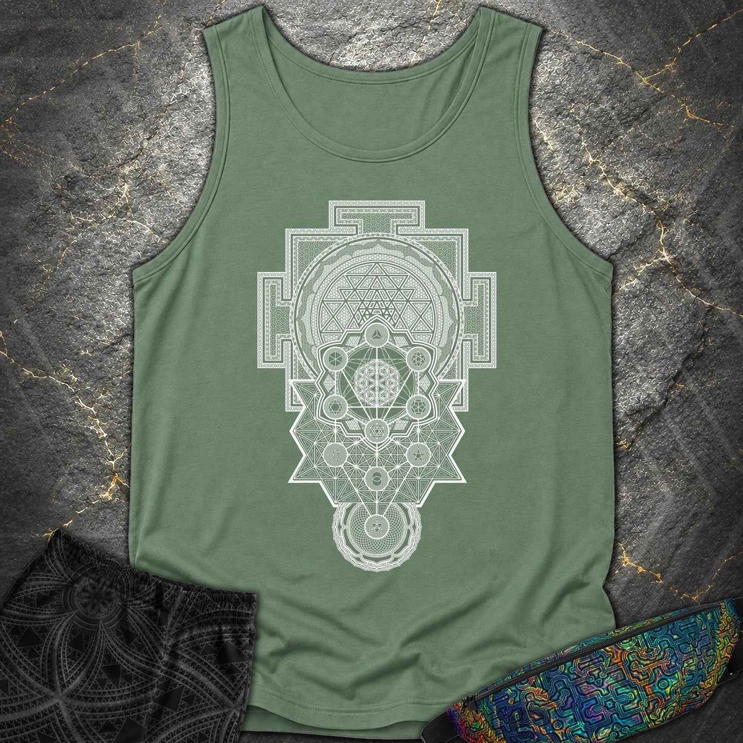 Sacred Geometry Encyclopedia - Sacred Geometry Encyclopedia Comfort Tank Top - Light Green