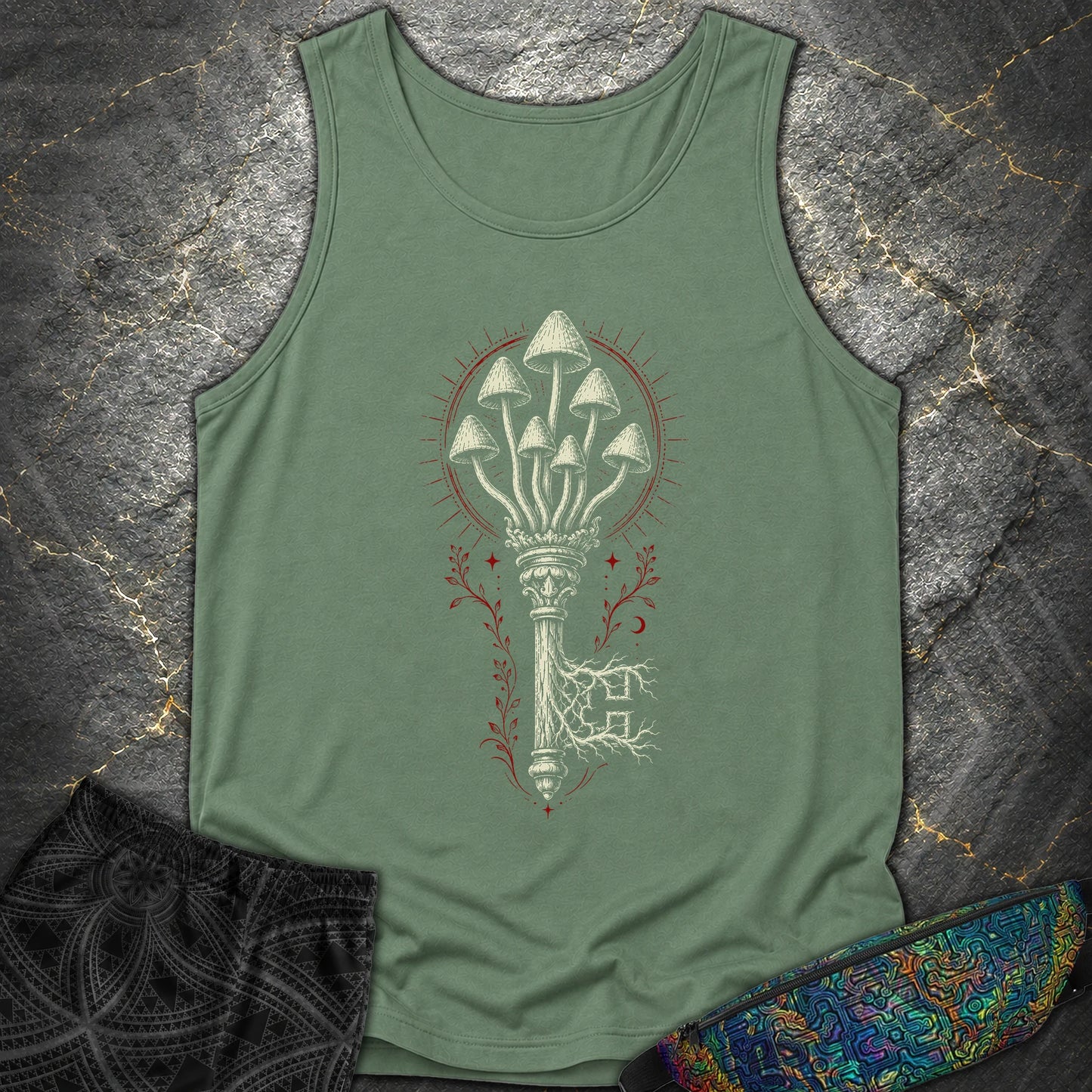 The Mushroom Key - The Mushroom Key Comfort Tank Top - Light Green