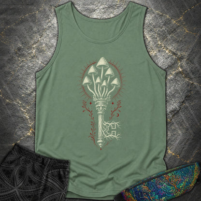 The Mushroom Key - The Mushroom Key Comfort Tank Top - Light Green