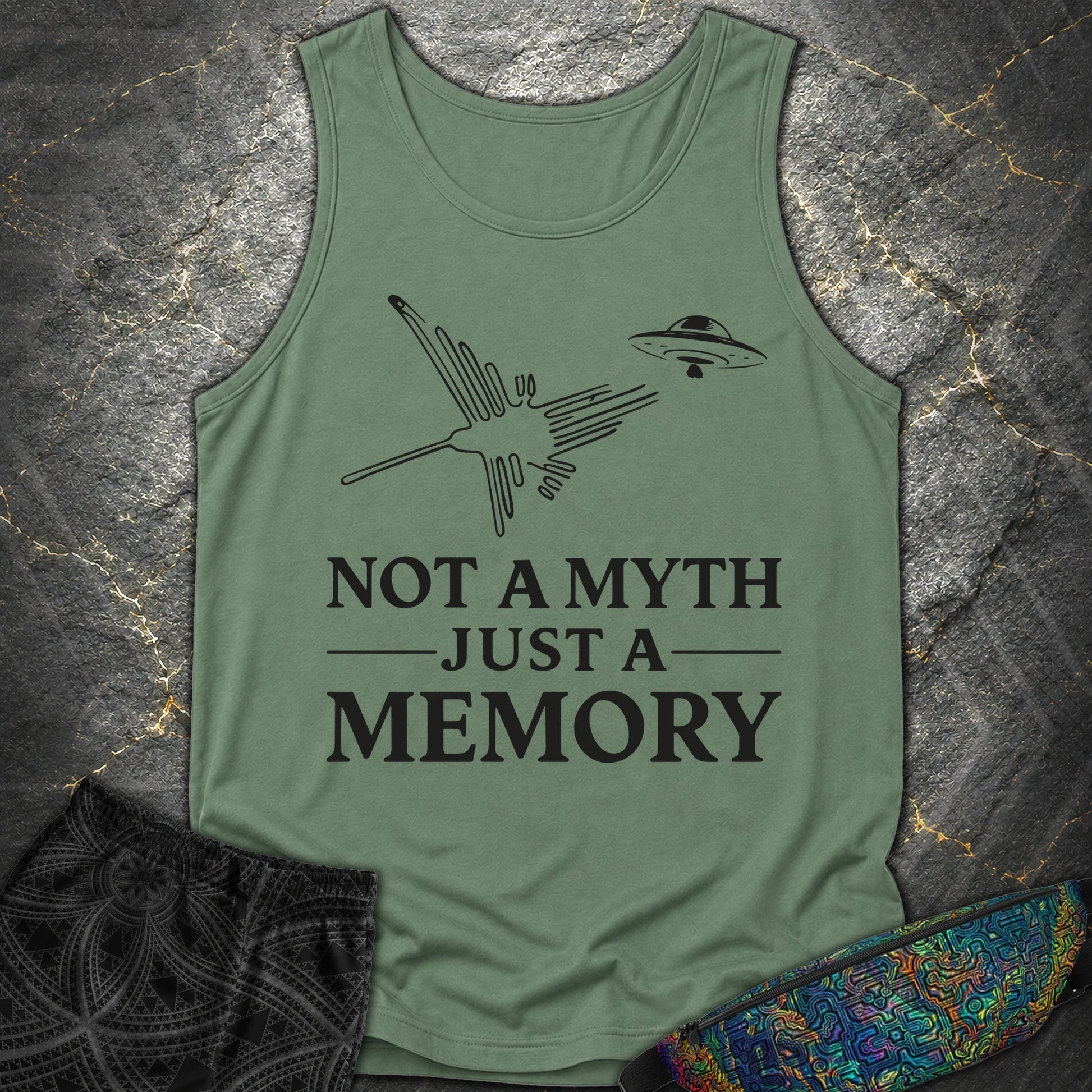 NOT MYTH JUST MEMORY Czarne - NOT MYTH JUST MEMORY Czarne Comfort Tank Top - Light Green