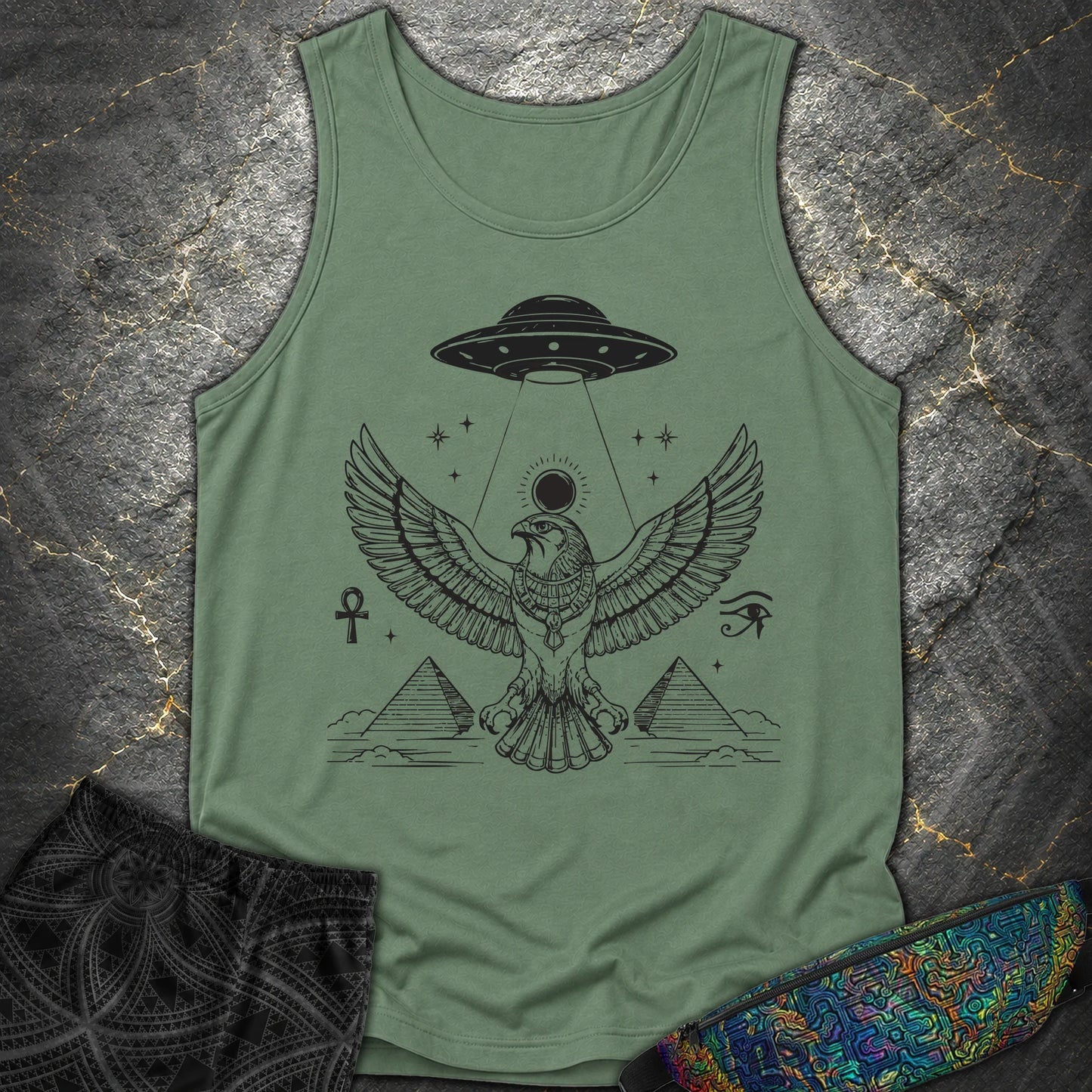 Shadow Falcon Under Alien Light - Shadow Falcon Under Alien Light Comfort Tank Top - Light Green