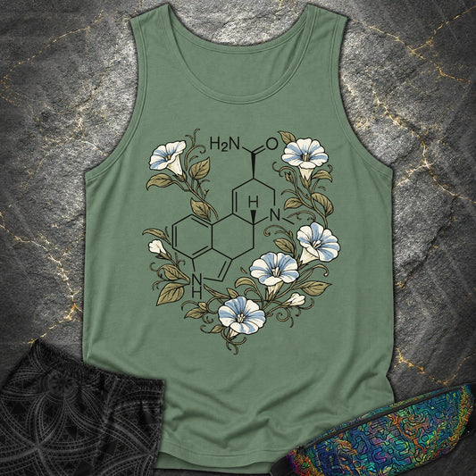 Morning Glory Molecule Color - Morning Glory Molecule Color Comfort Tank Top - Light Green