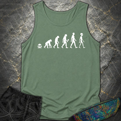 Mushroom Evolution Transformation Comfort Tank - Mushroom Evolution Transformation Comfort Tank - Light Green