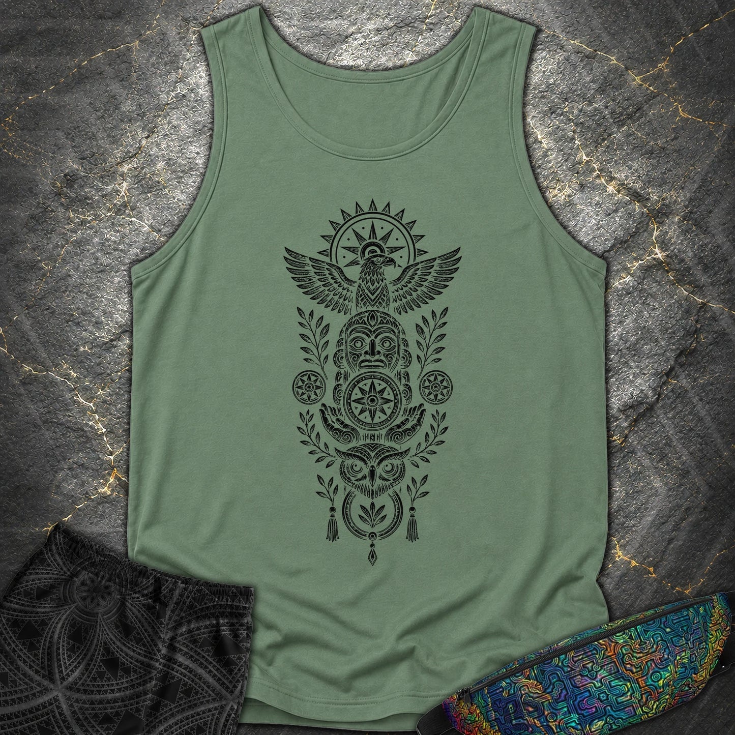 Totem Black - Totem Black Comfort Tank Top - Light Green