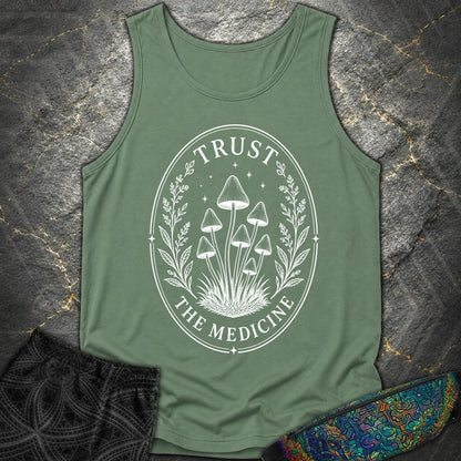 Trust The Medicine Mushroom Comfort Tank - Trust The Medicine Mushroom Comfort Tank - Light Green