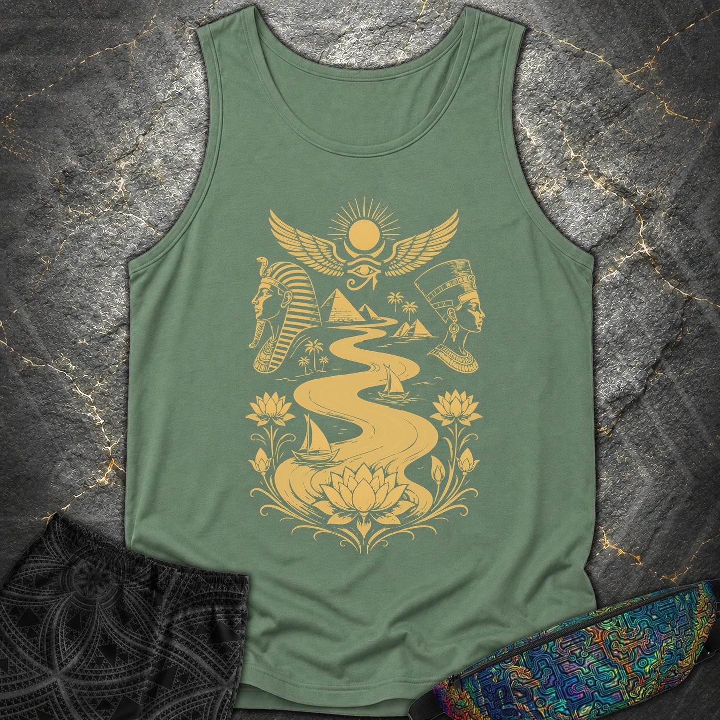 Golden Nile Between Two Crowns - Golden Nile Between Two Crowns Comfort Tank Top - Light Green
