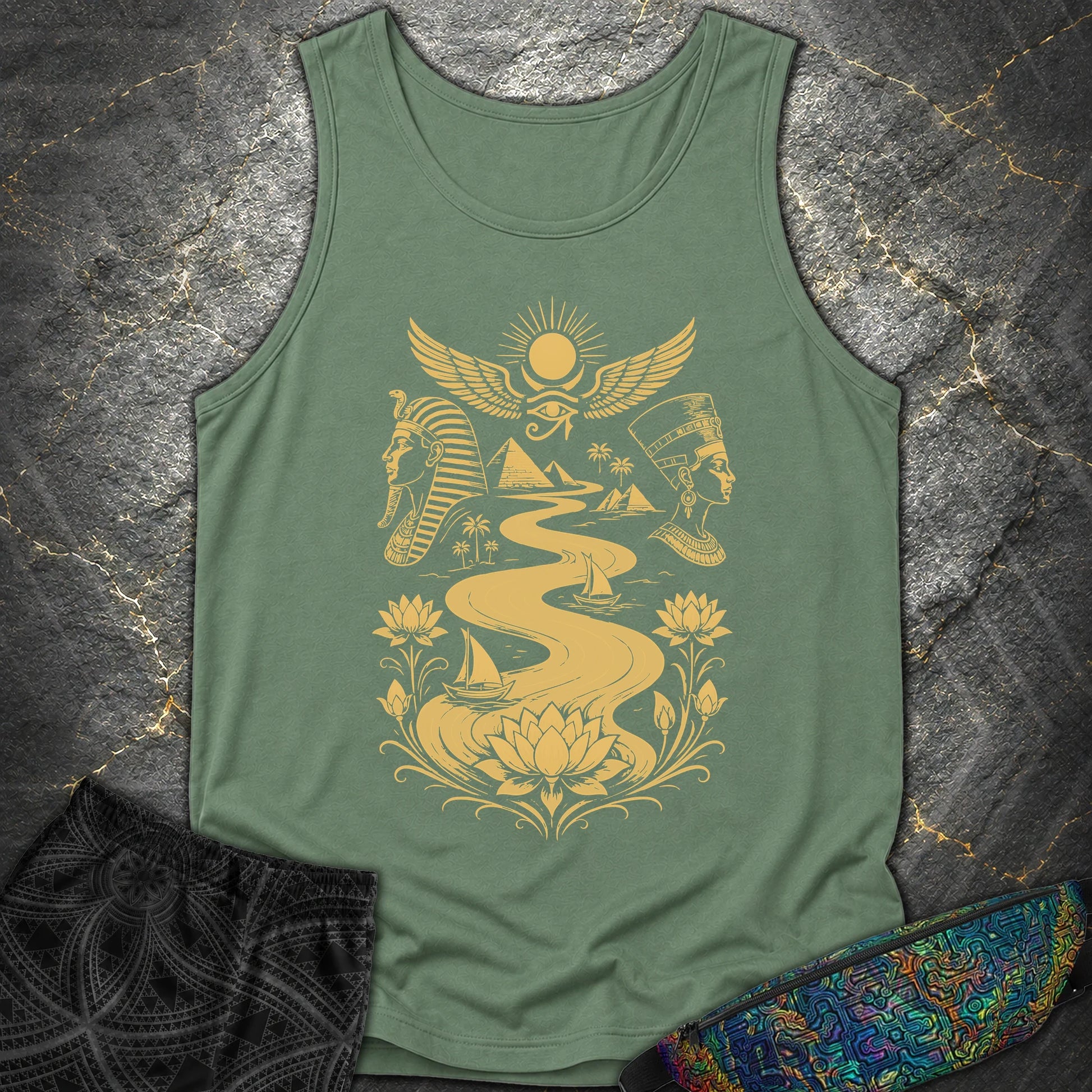 Golden Nile Between Two Crowns - Golden Nile Between Two Crowns Comfort Tank Top - Light Green