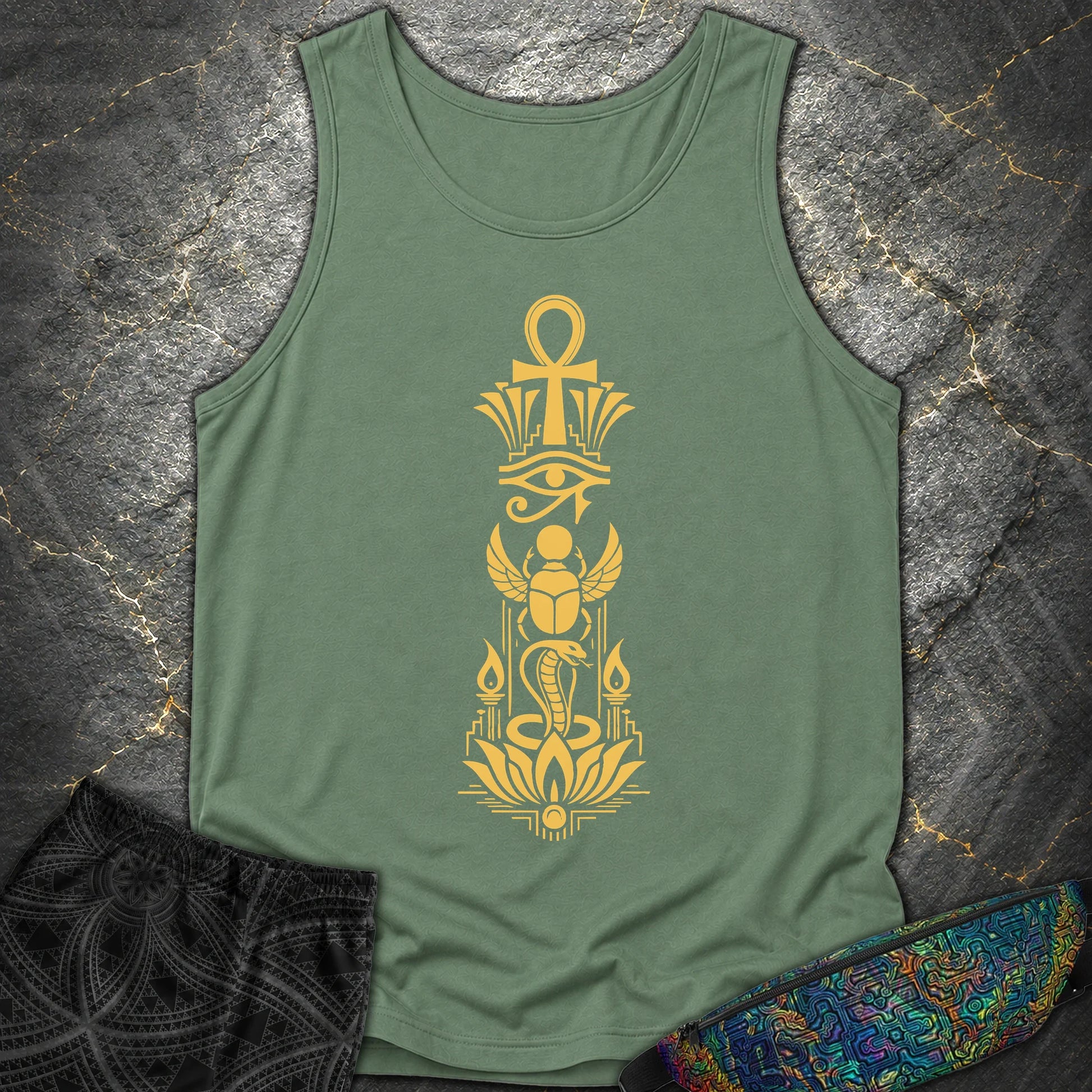 Sacred Symbols of Eternal Life - Sacred Symbols of Eternal Life Comfort Tank Top - Light Green