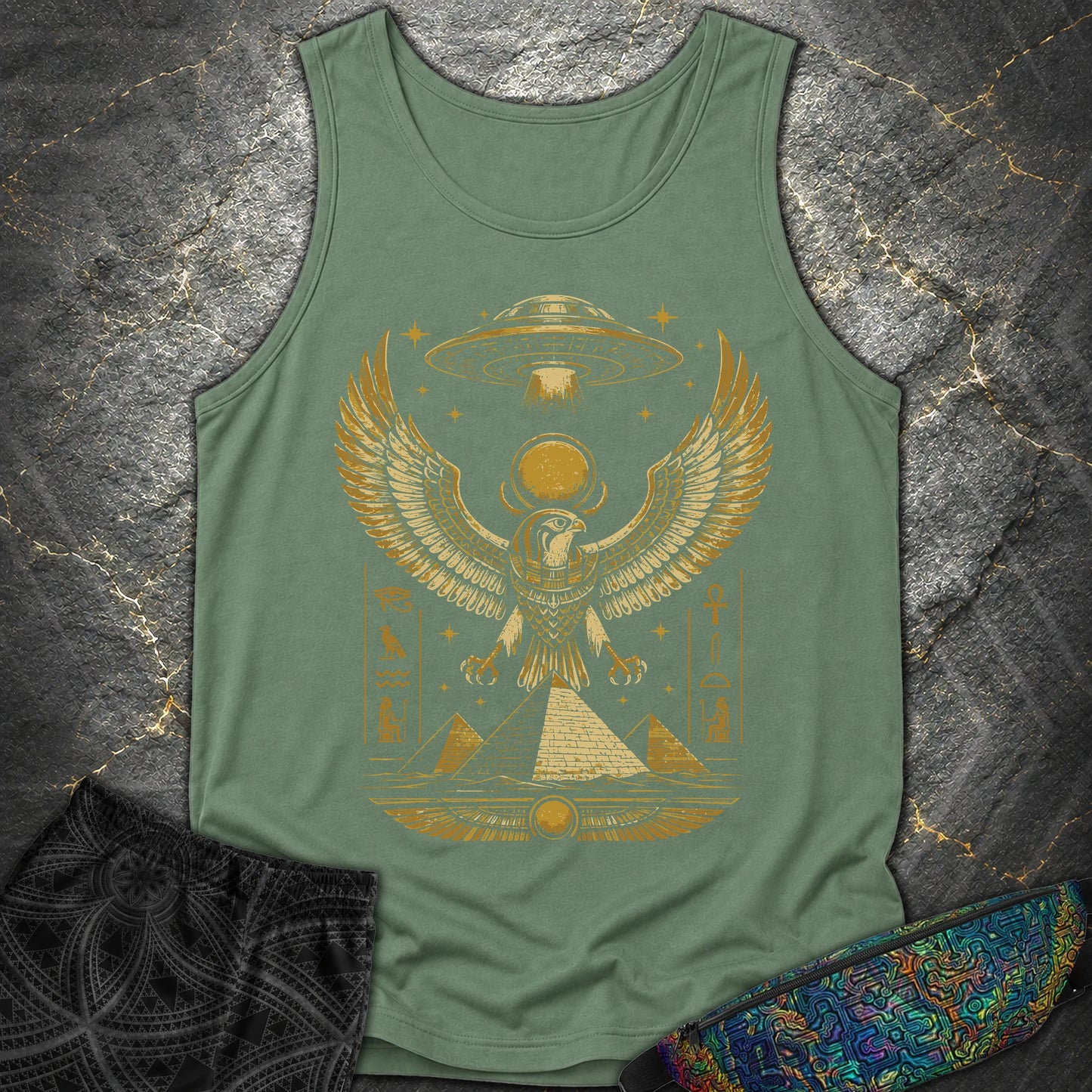 Falcon Guardian Beneath the Starship - Falcon Guardian Beneath the Starship Comfort Tank Top - Light Green