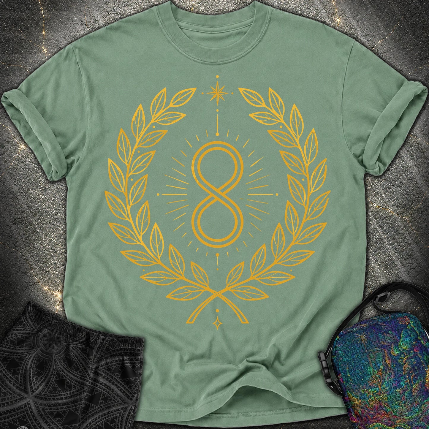 888 Infinity Wreath Unisex Comfort T-Shirt - 888 Infinity Wreath Unisex Comfort T-Shirt - Light Green