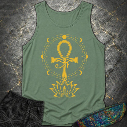 Eye of Life Above Lotus - Eye of Life Above Lotus Comfort Tank Top - Light Green