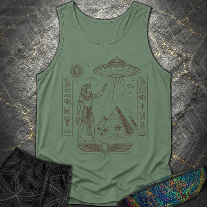 Pharaoh Beneath the Star Vessel - Pharaoh Beneath the Star Vessel Comfort Tank Top - Light Green